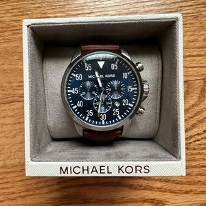 Michael Kors Brown Leather Strap Watch